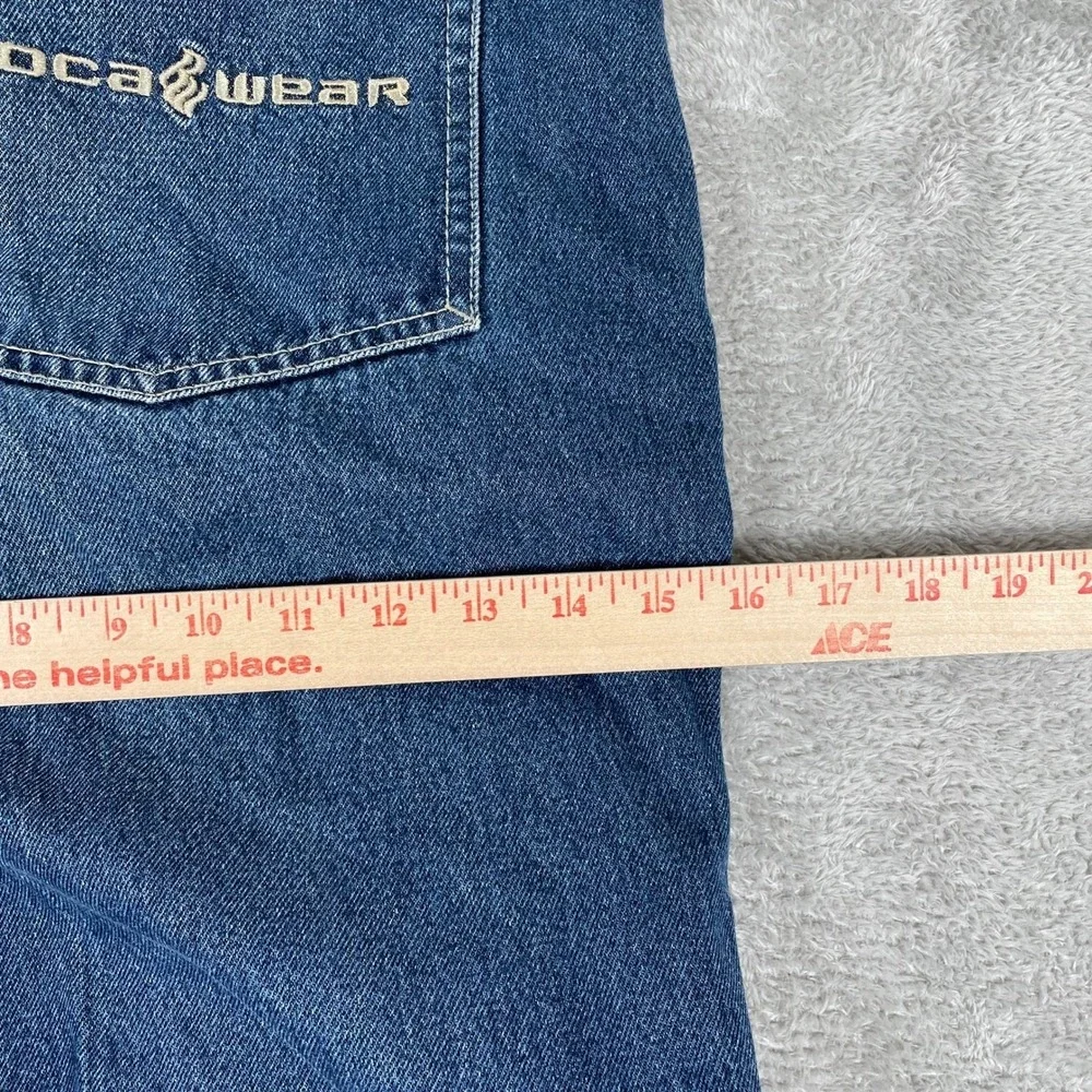 Rocawear Jeans Mens 40x34 Blue Baggy Loose Fit Embroidered Logo Denim Y2K Skater
